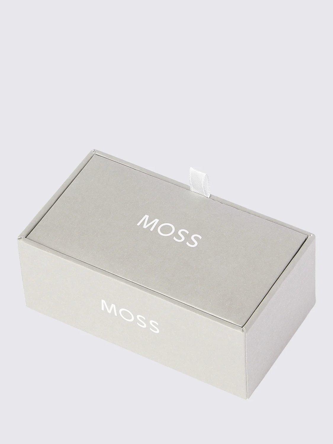 Product image 4 of 4, which shows Moss Textured Square Cufflinks, Grey