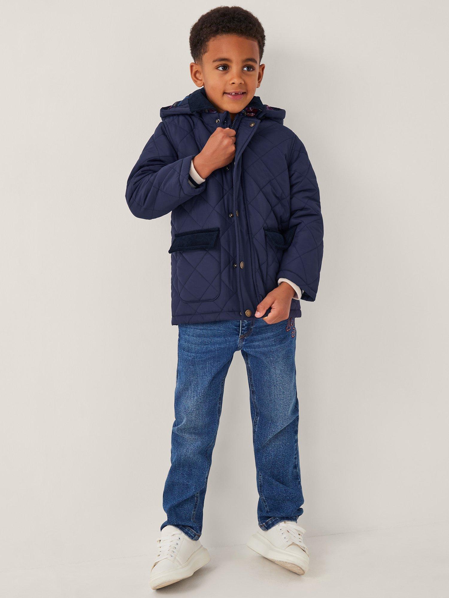 Product image 1 of 4, which shows Monsoon Kids' Corduroy Jacket, Navy, 2-3 years