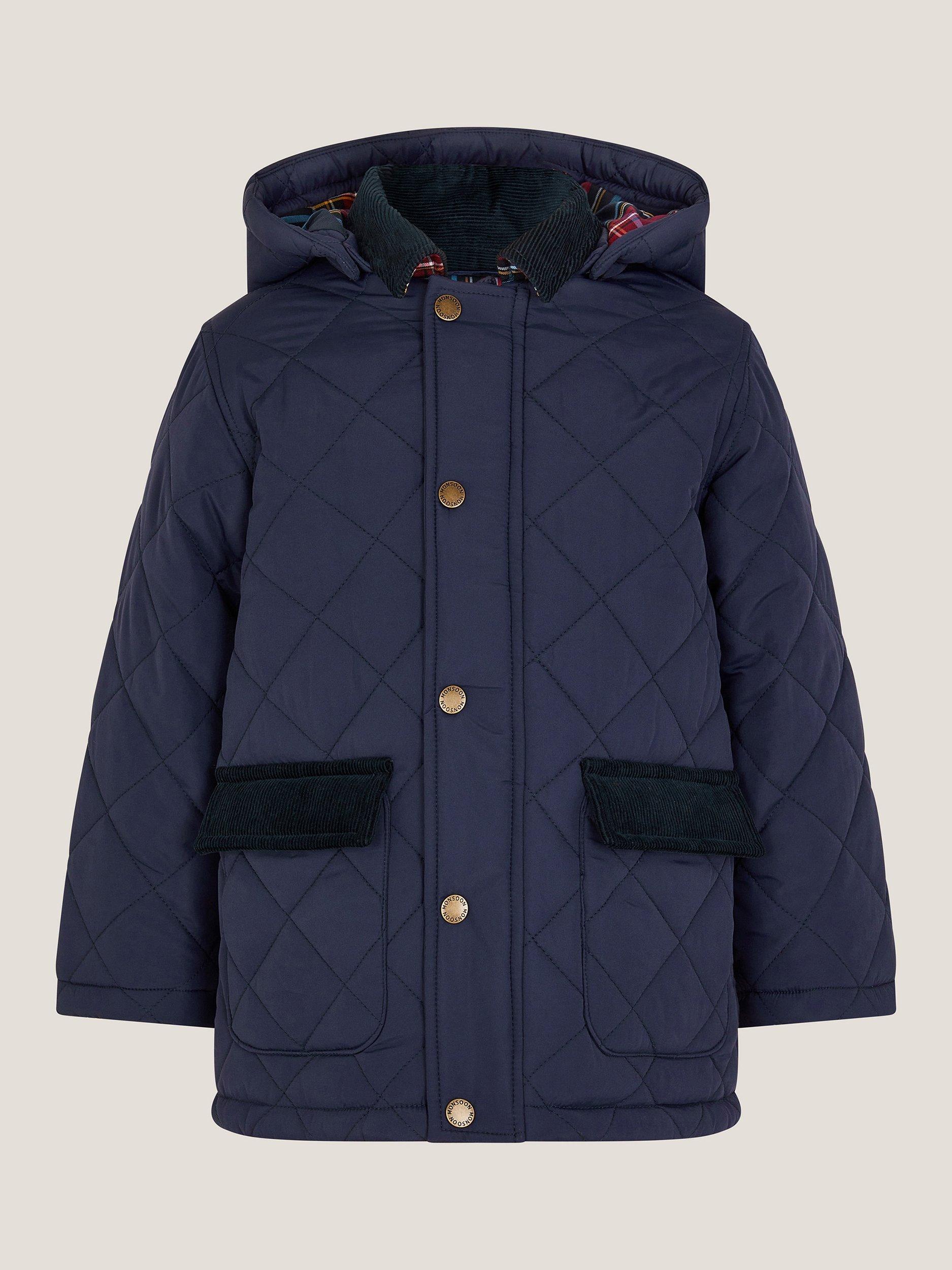 Product image 2 of 4, which shows Monsoon Kids' Corduroy Jacket, Navy, 2-3 years