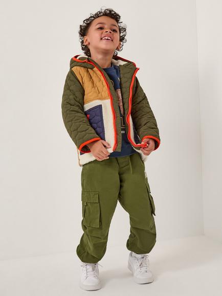 Monsoon Kids' Colourblock Fleece Jacket, Multi, Multi