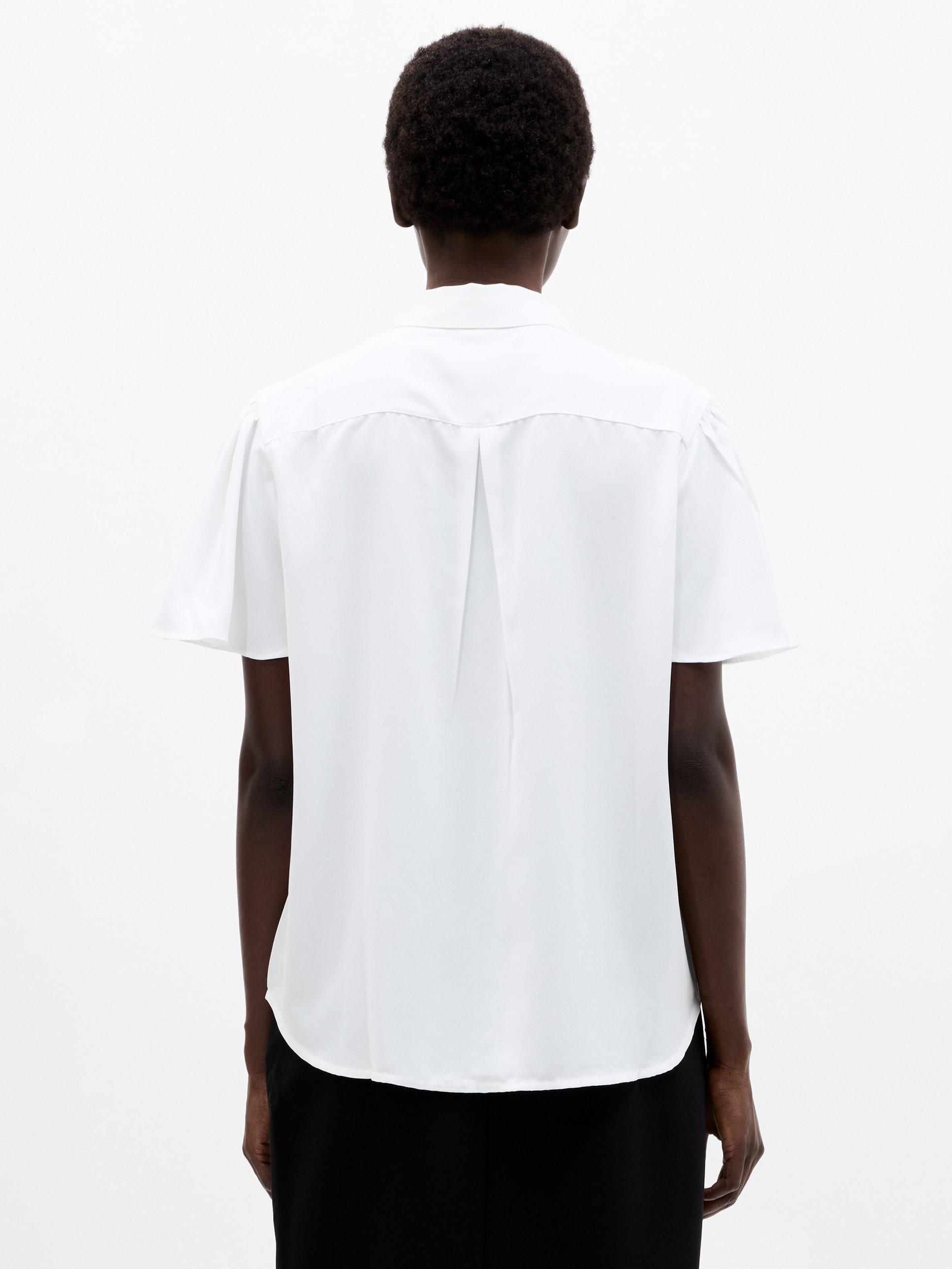 Product image 3 of 5, which shows French Connection Mila Flutter Sleeve Shirt, White, 6