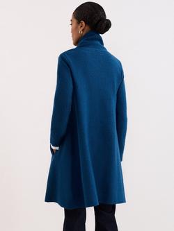 Phase Eight Bellona Knit Wrap Coat, Dark Teal - view 2, Dark Teal