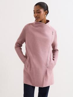 Phase Eight Byanca Longline Zip Coat, Pale Pink, Pale Pink