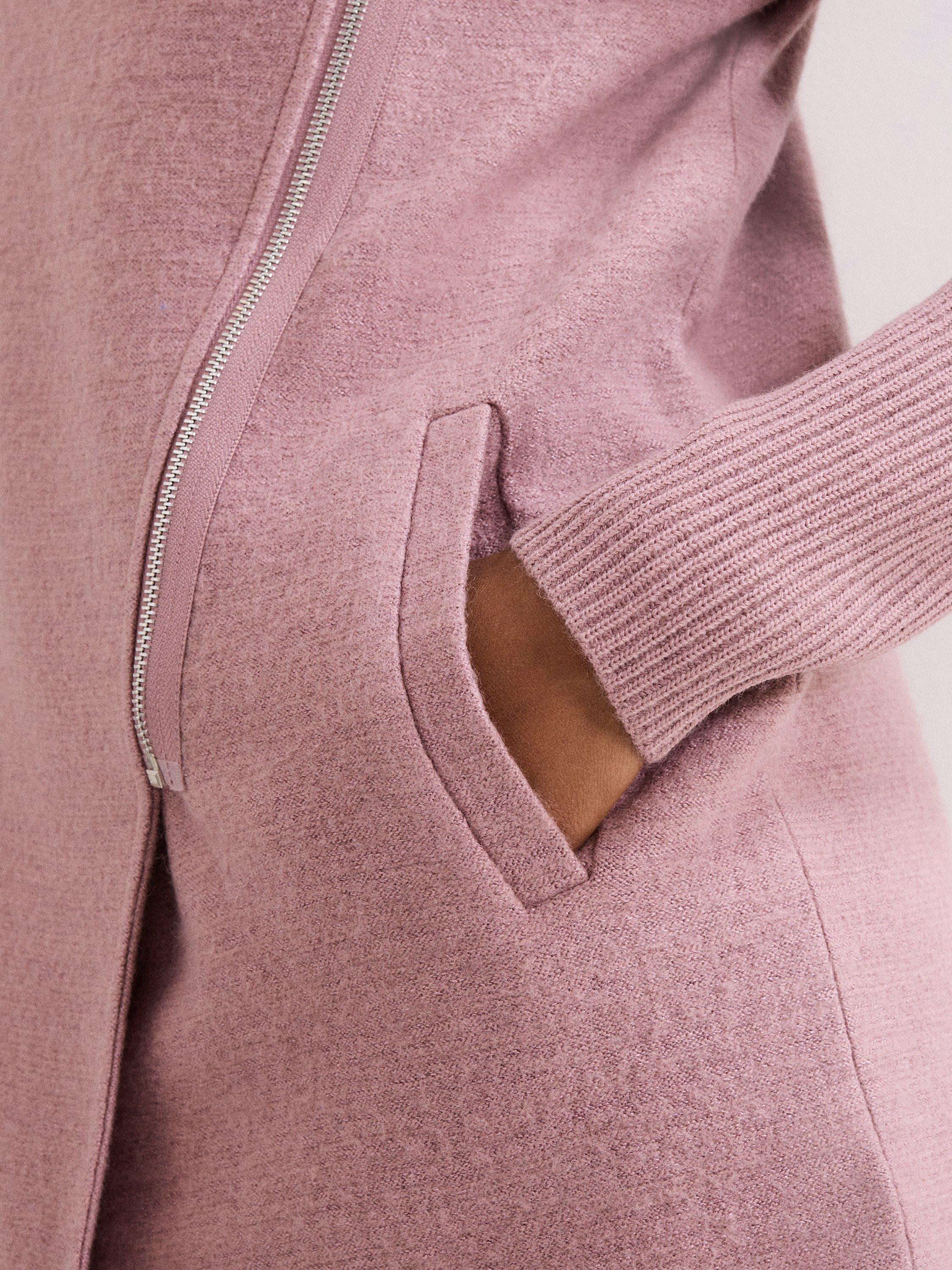 Product image 10 of 10, which shows Phase Eight Byanca Longline Zip Coat, Pale Pink, 12