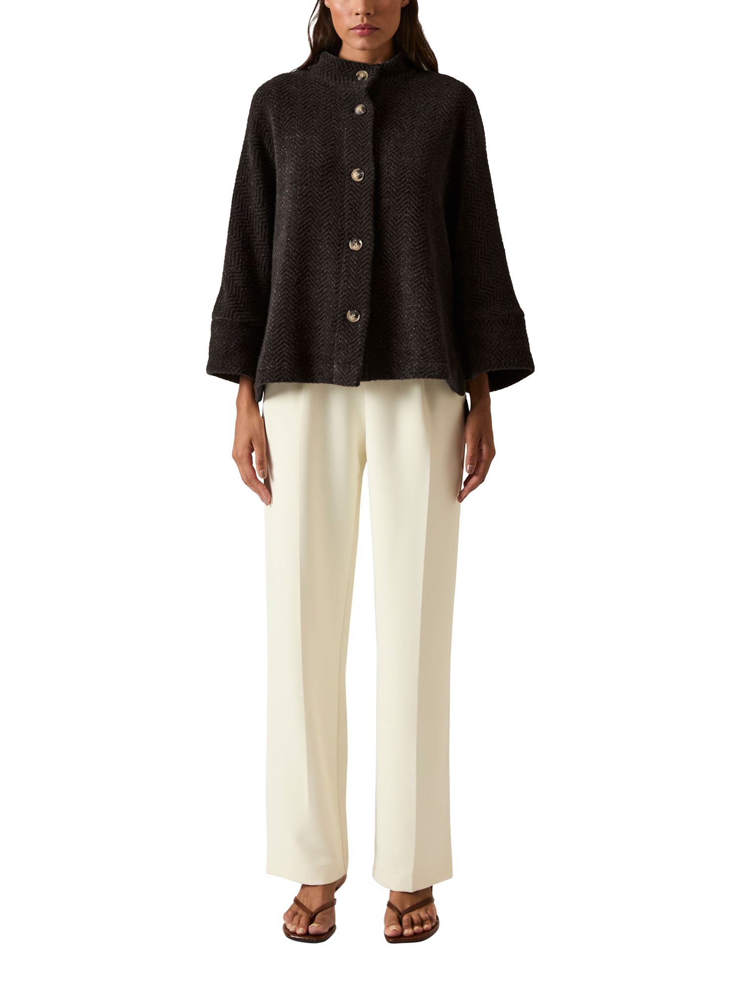 Product image 1 of 5, which shows James Lakeland Textured Batwing Jacket, Black, 8