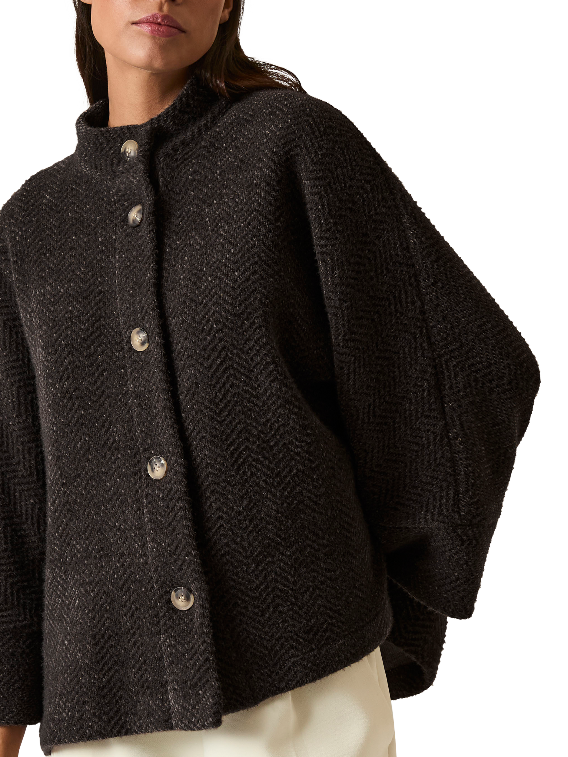 Product image 4 of 5, which shows James Lakeland Textured Batwing Jacket, Black, 8