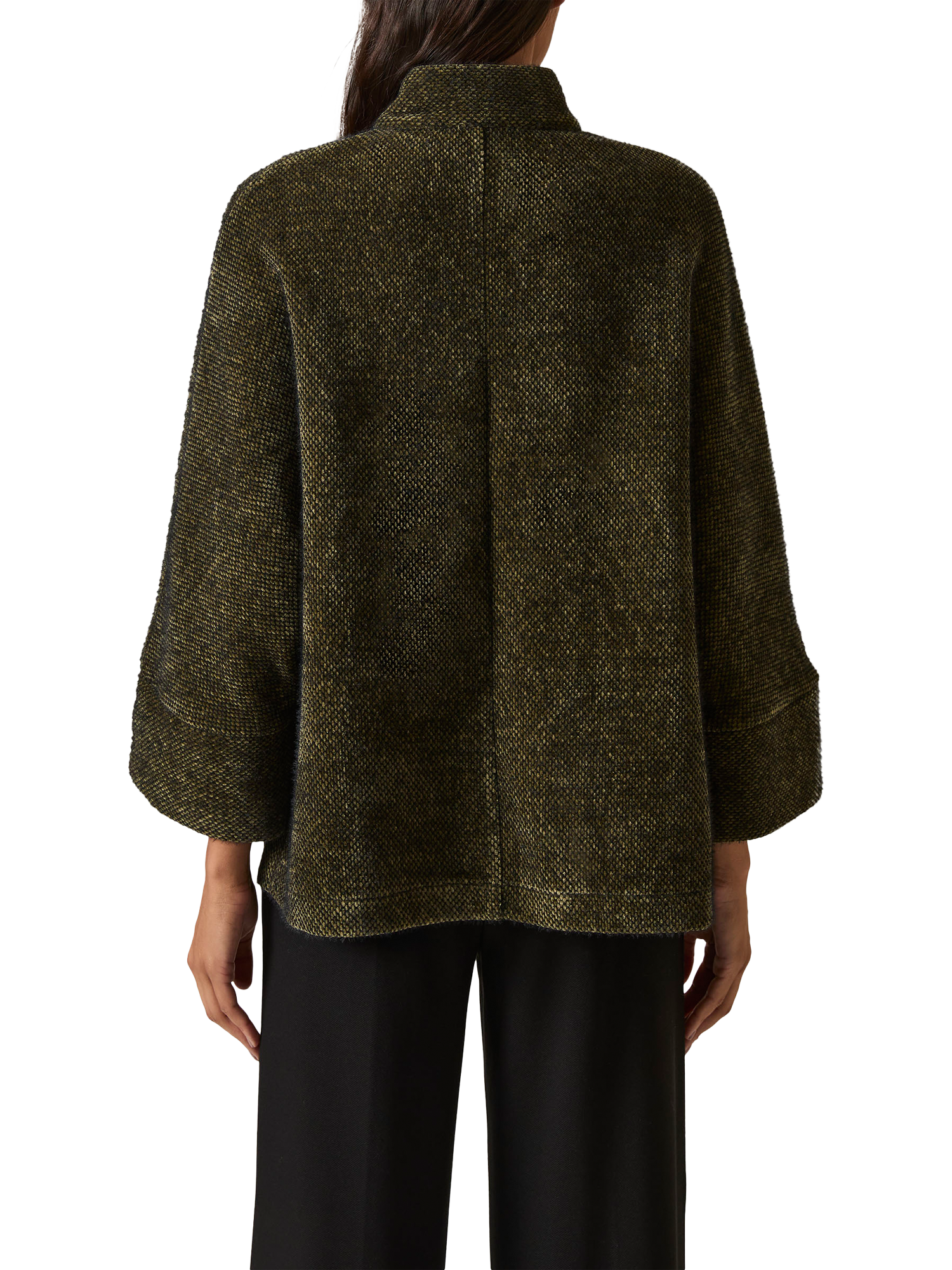 Product image 2 of 6, which shows James Lakeland Textured Batwing Jacket, Dark Green, 8