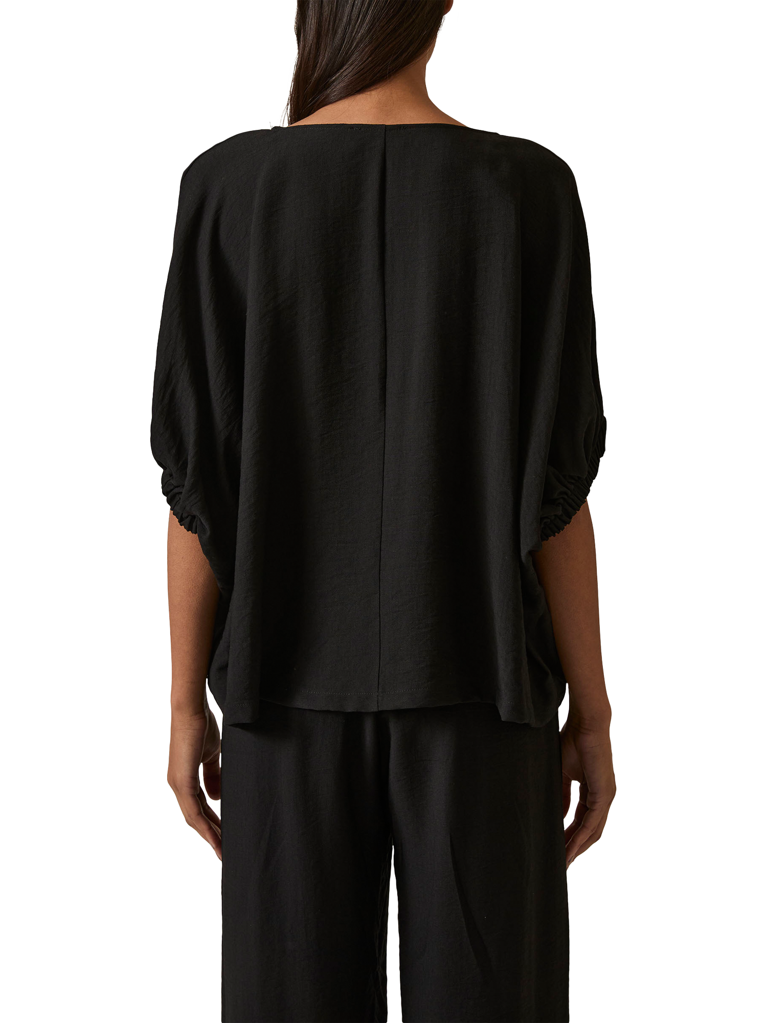 Product image 2 of 6, which shows James Lakeland Round Neck Batwing Top, Black, 8