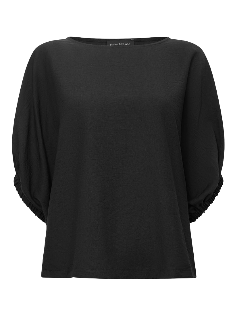 Product image 6 of 6, which shows James Lakeland Round Neck Batwing Top, Black, 8