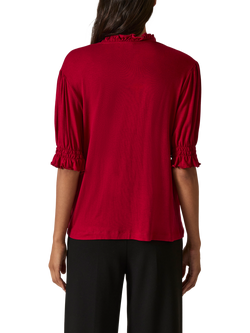 James Lakeland Smock Cuff Jersey Shirt - view 2, Burgundy