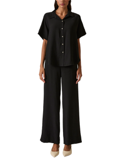 James Lakeland Crinkle Short Sleeve Shirt, Black