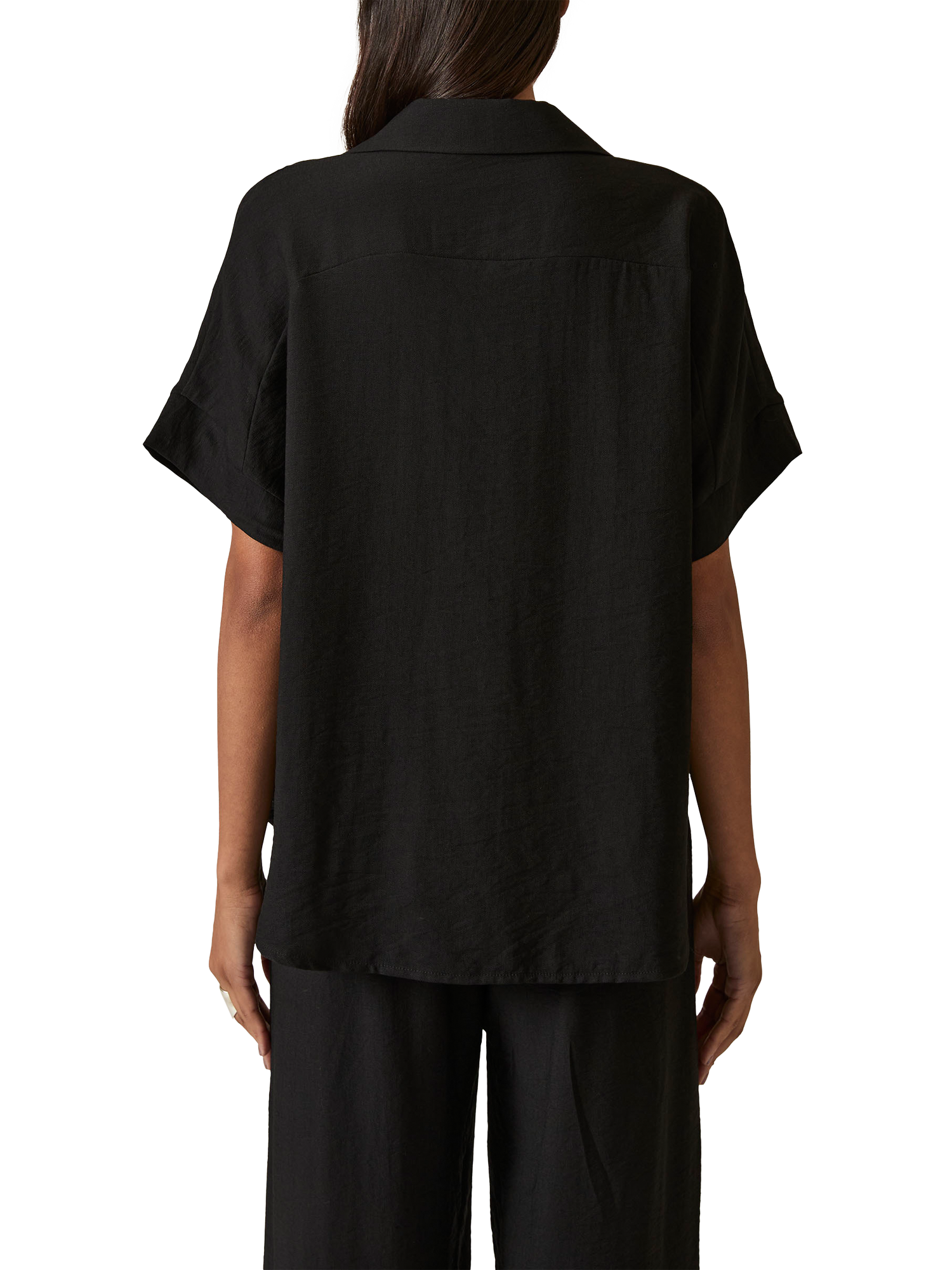 Product image 2 of 6, which shows James Lakeland Crinkle Short Sleeve Shirt, Black, 8