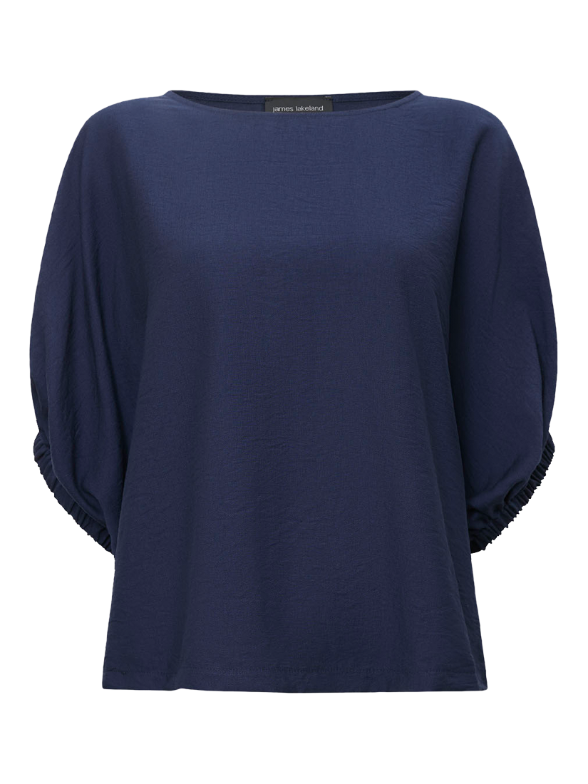 Product image 6 of 6, which shows James Lakeland Round Neck Batwing Top, Navy, 8