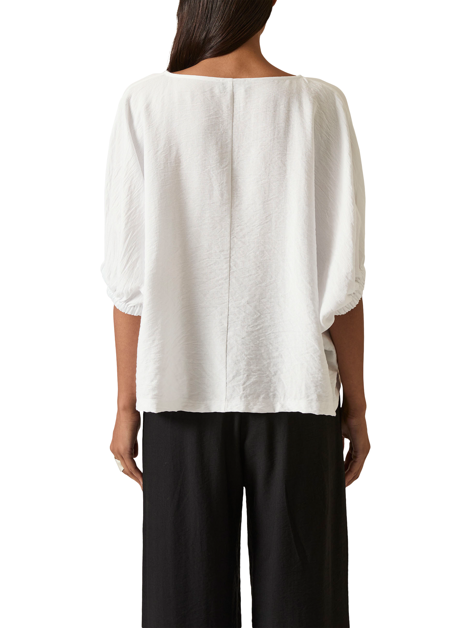 Product image 2 of 6, which shows James Lakeland Round Neck Batwing Top, White, 8
