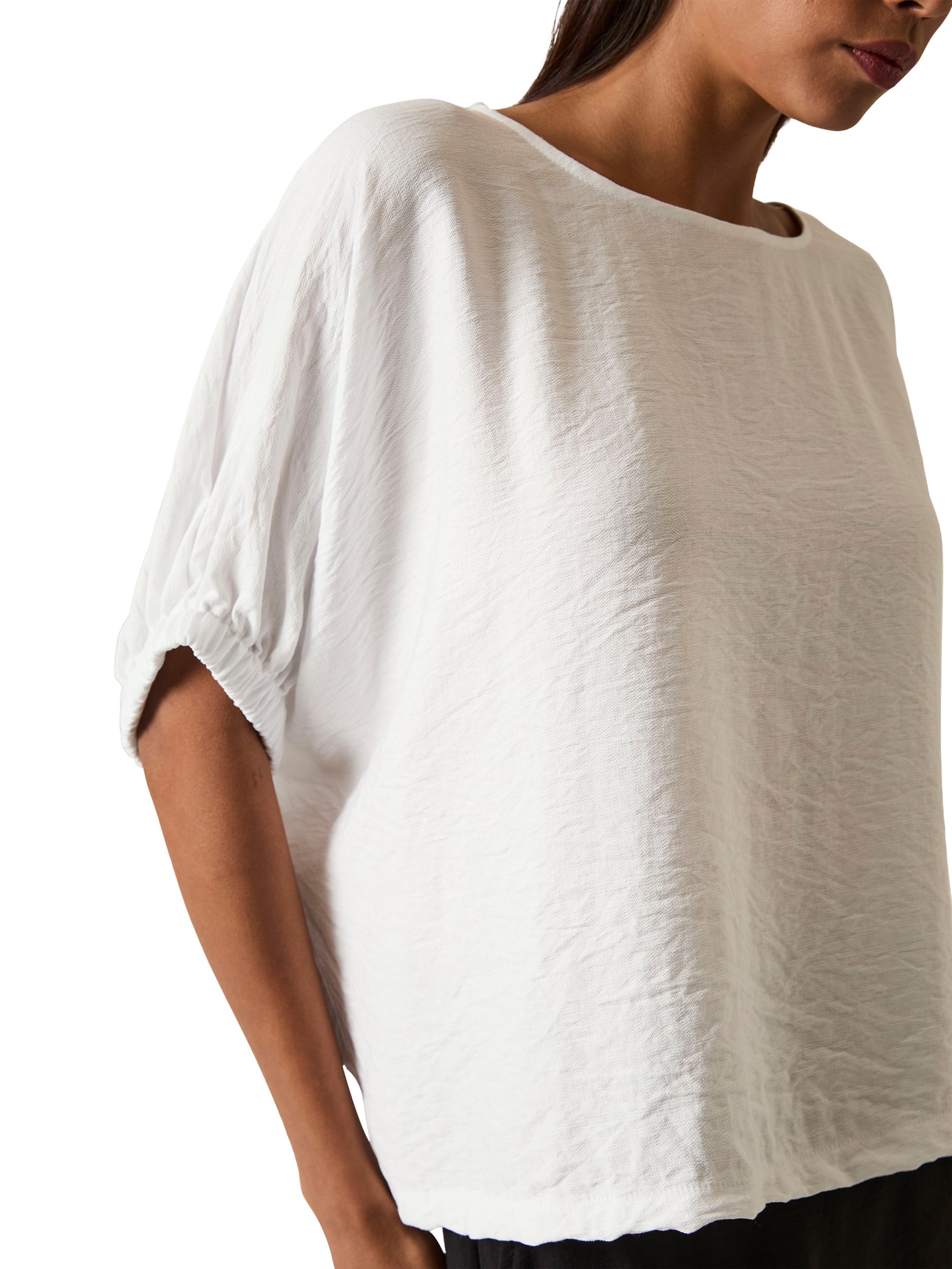 Product image 4 of 6, which shows James Lakeland Round Neck Batwing Top, White, 8