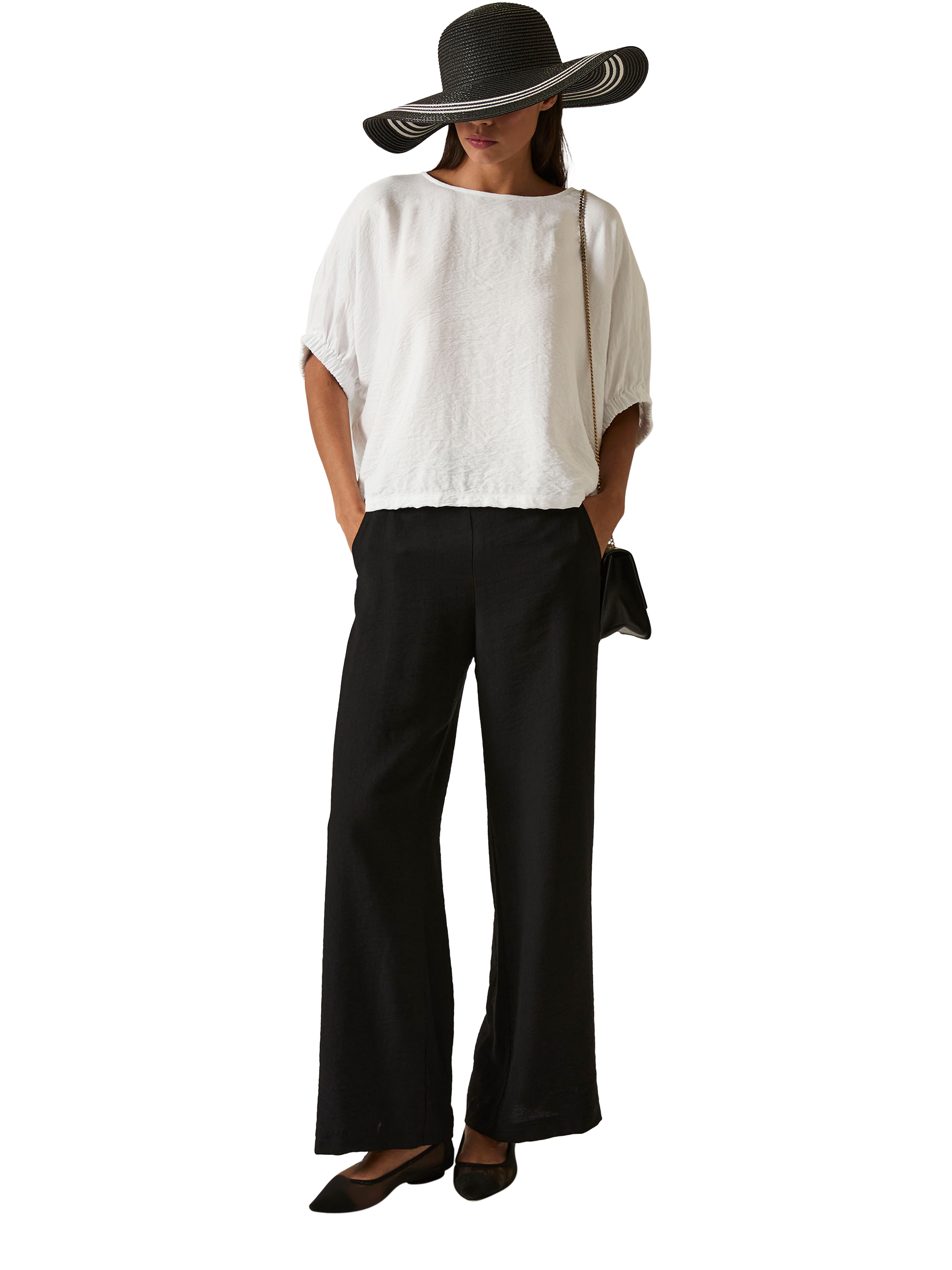 Product image 5 of 6, which shows James Lakeland Round Neck Batwing Top, White, 8