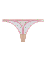 Dora Larsen Bessie Heart Embroidered Thong, Pink