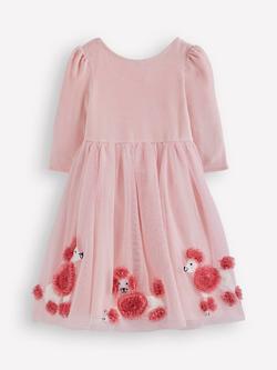 Mini Boden Kids' Velour Tulle Party Dress, Chalk Pink Poodles, Chalk Pink Poodles