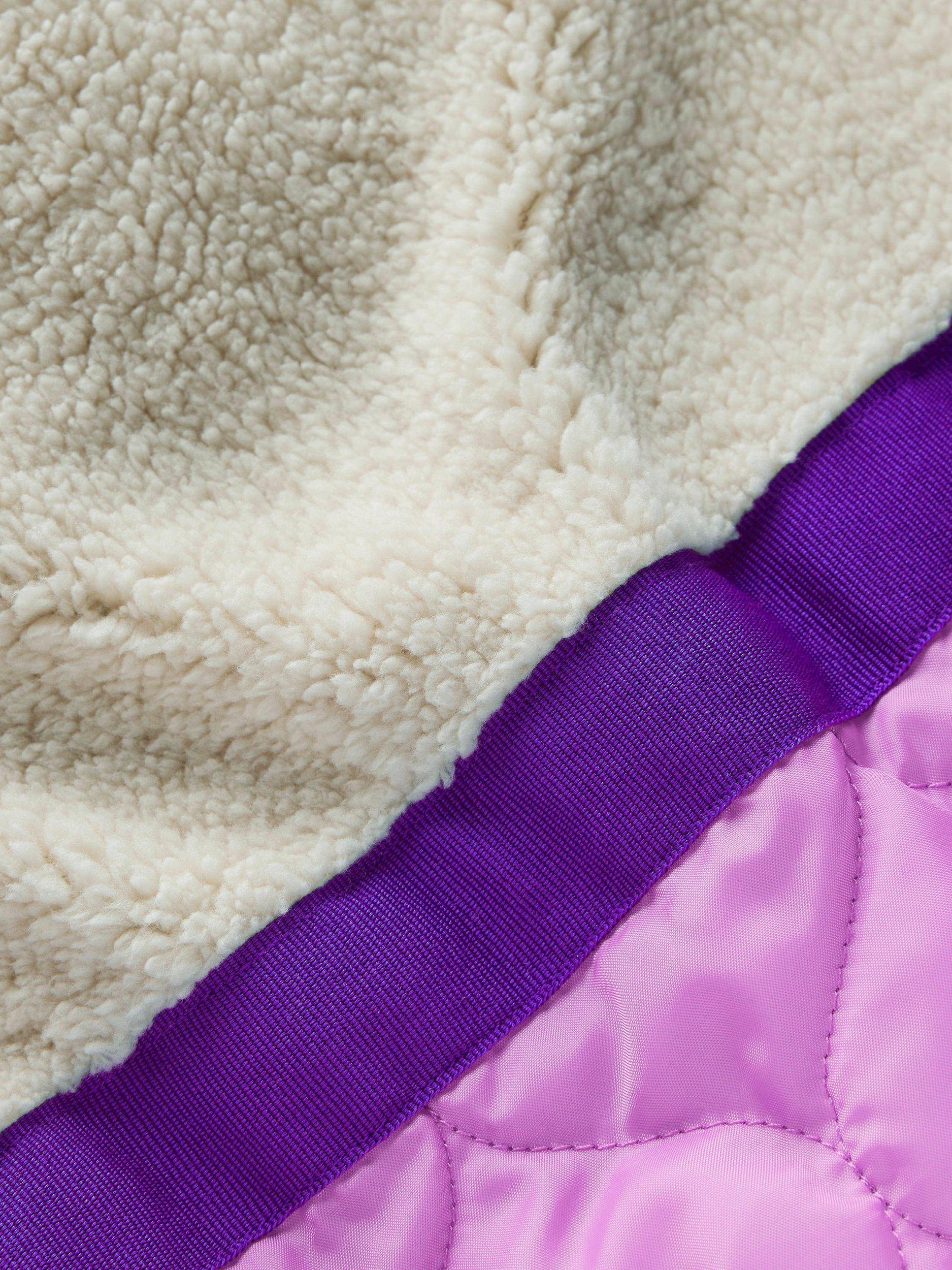 Product image 5 of 5, which shows Mini Boden Kids' 2-in-1 Padded Hooded Jacket, Red/Pink Metallic, 2-3 years