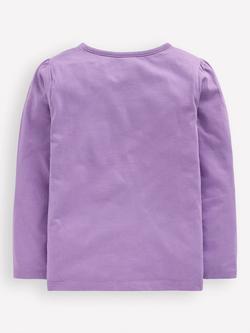Mini Boden Kids' Cotton Long Sleeved T-Shirt, Aster Purple Dog - view 2, Aster Purple Dog