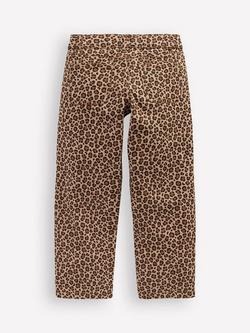 Mini Boden Kids' Patch Pocket Animal Print Trousers, Brown/Multi - view 2, Brown/Multi