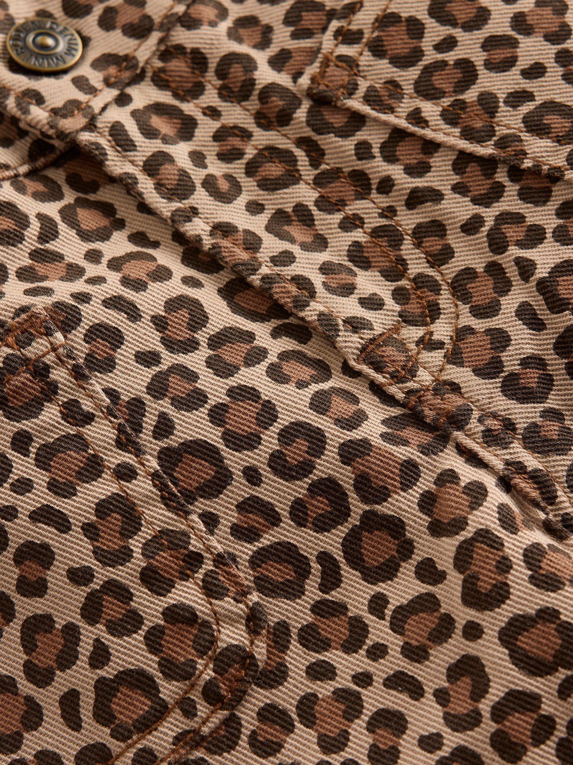 Product image 3 of 3, which shows Mini Boden Kids' Patch Pocket Animal Print Trousers, Brown/Multi, 10-11 years