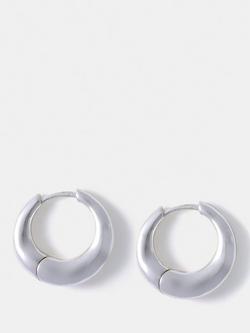Mint Velvet Irregular Hoop Earrings, Silver, Silver