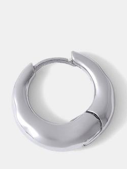 Mint Velvet Irregular Hoop Earrings, Silver - view 2, Silver