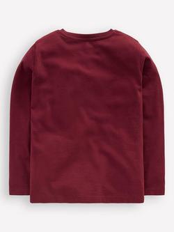 Mini Boden Kids' Cotton Zip Detail Applique T-Shirt, Port Reindeer - view 2, Port Reindeer