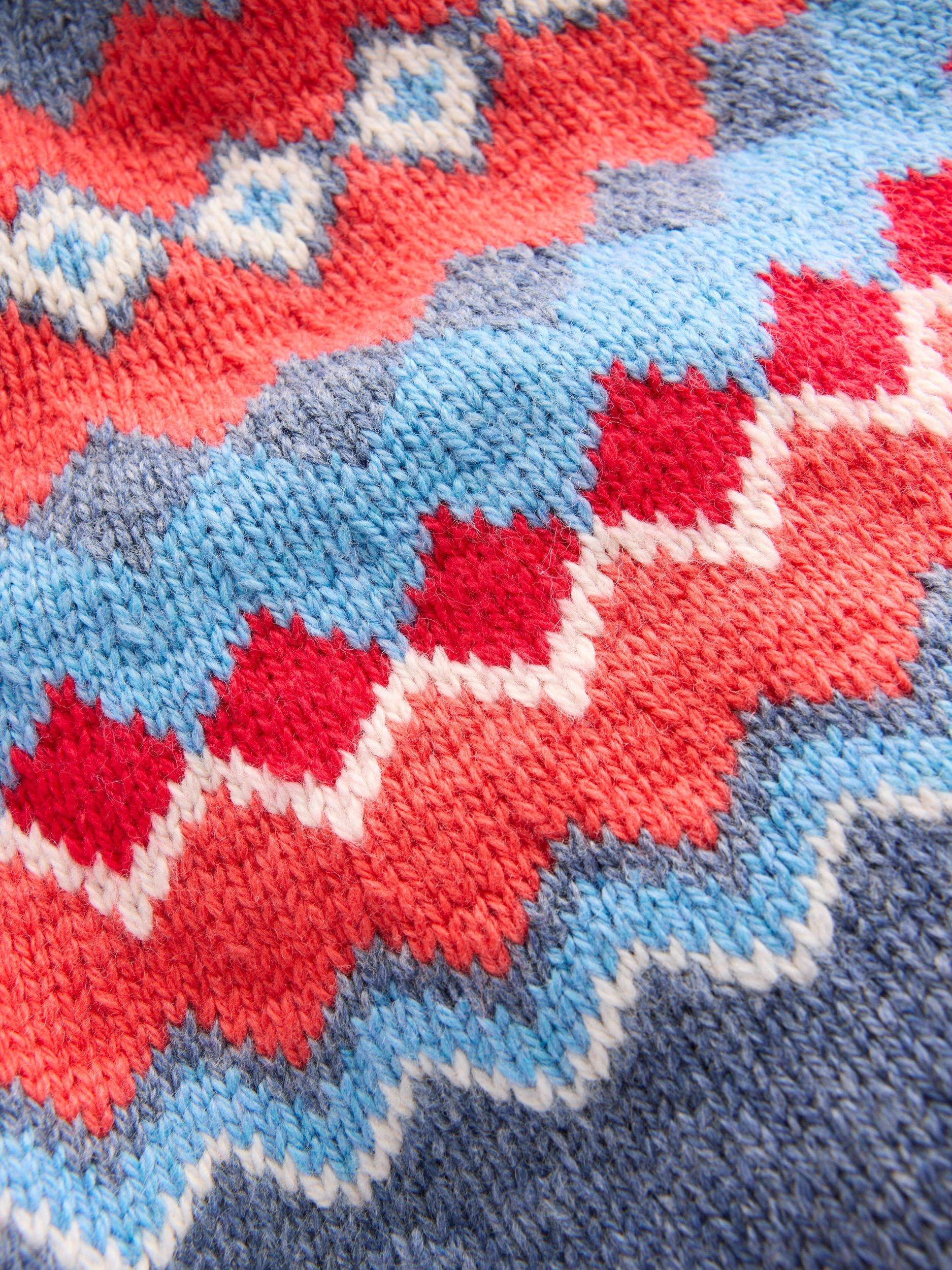 Product image 3 of 3, which shows Mini Boden Kids' Wool Blend Fair Isle Jumper, Blue, 4-5 years