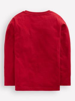 Mini Boden Kids' Cotton Superstitch Long Sleeve T-Shirt, Chili Polar Express - view 2, Chili Polar Express