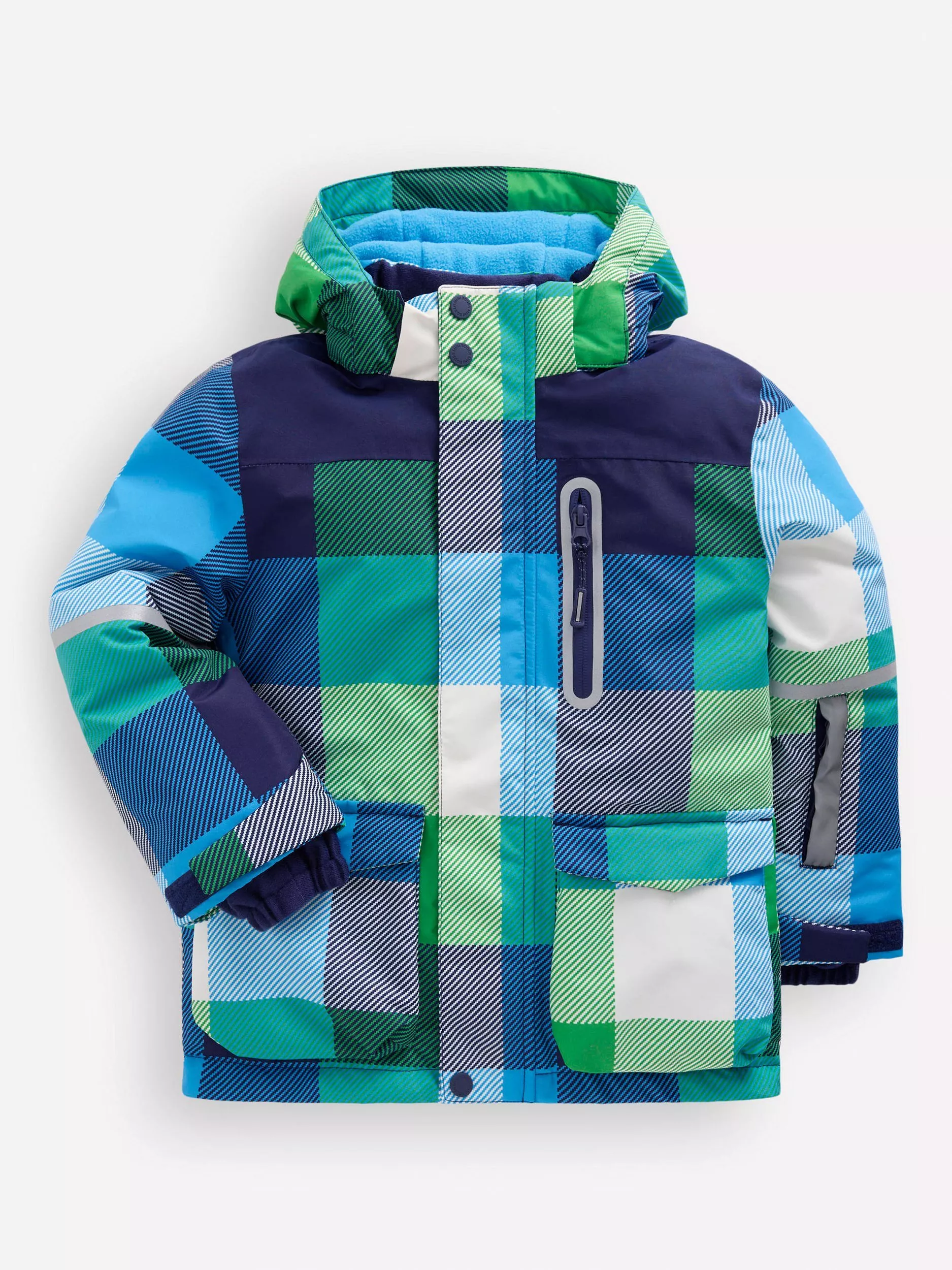 Mini Boden Kids' All-Weather Hooded Coat, Green