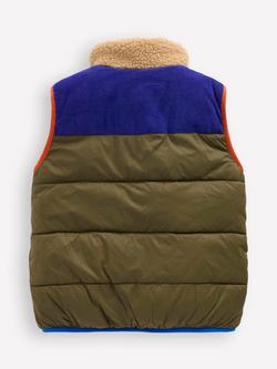 Mini Boden Kids' Borg Lined Gilet, Woodland Green - view 2, Woodland Green