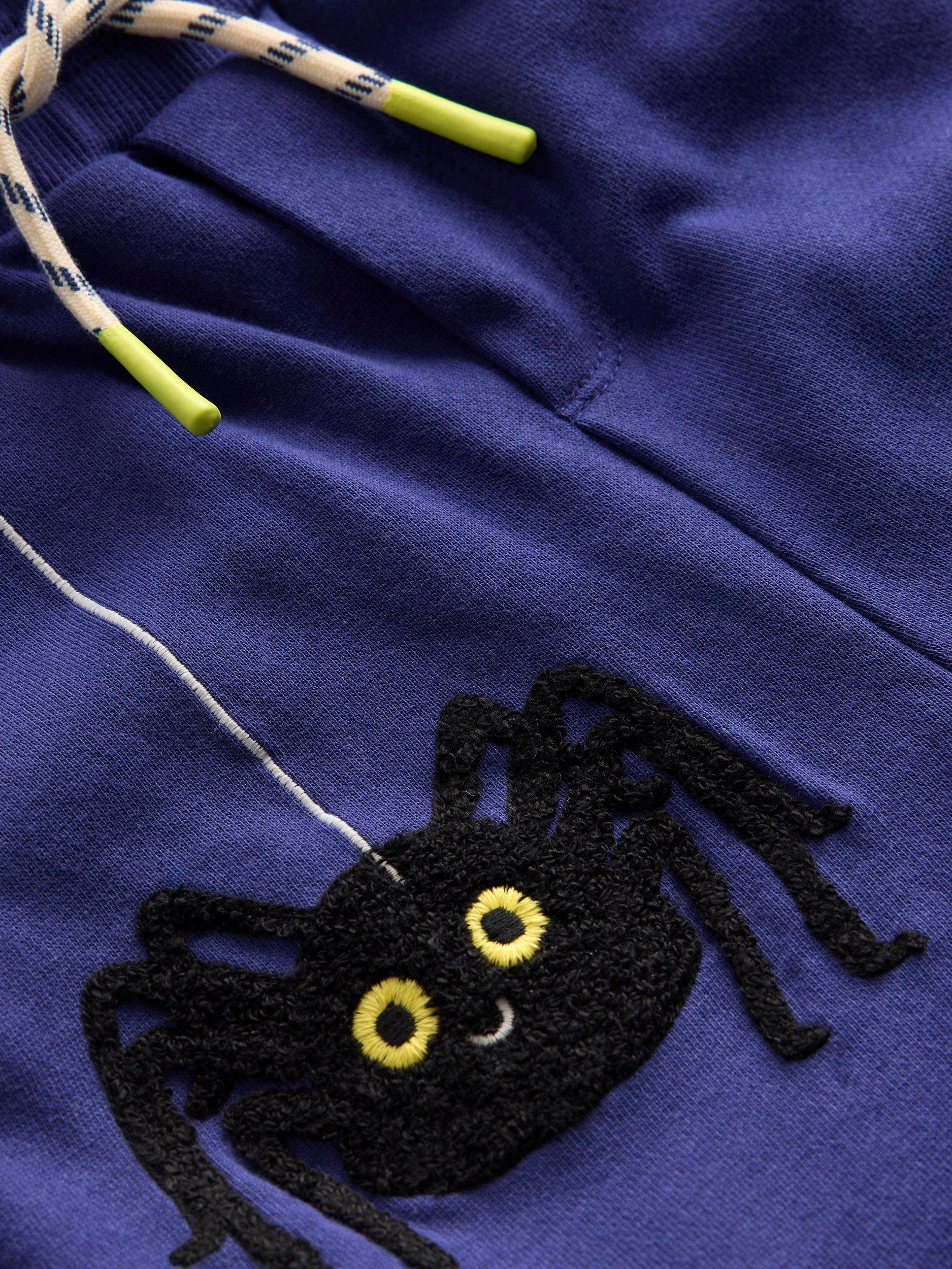 Product image 3 of 3, which shows Mini Boden Kids' Cotton Drawstring Joggers, Blue Spider, 5-6 years