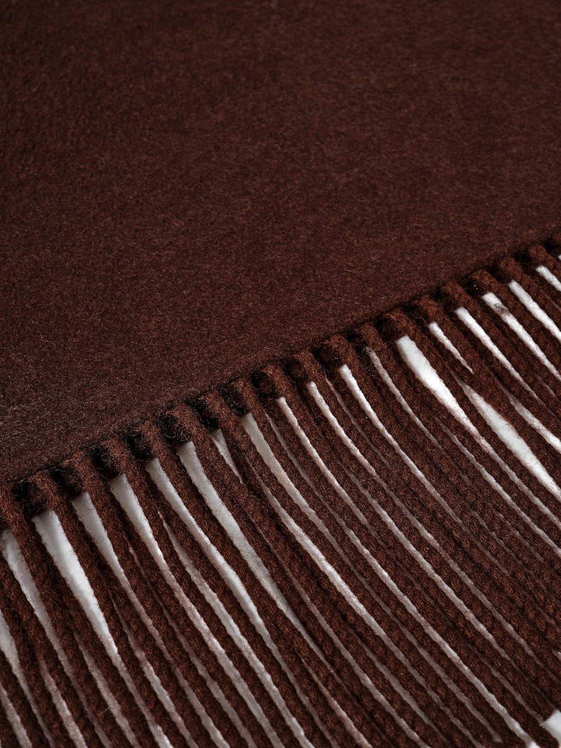 Product image 6 of 6, which shows Mint Velvet Wool Rich Fringed Poncho, Brown, One Size