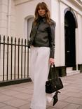 Mint Velvet Pocket Detail Leather Jacket, Black