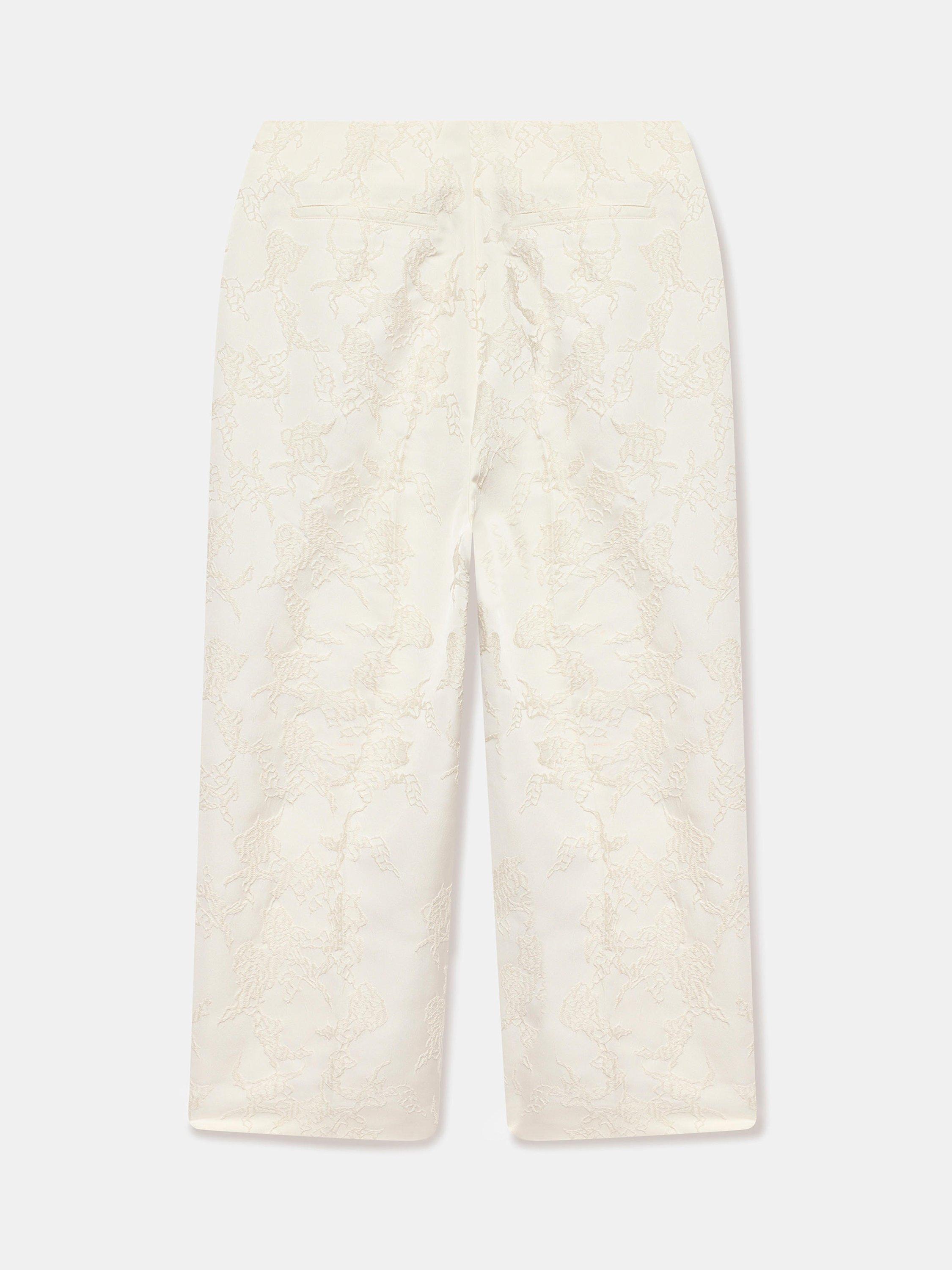 Product image 7 of 7, which shows Mint Velvet Jacquard Trousers, White, 16R