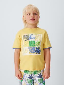 John Lewis Kid's Jungle Leaf Short Pyjamas, Yellow, Yellow