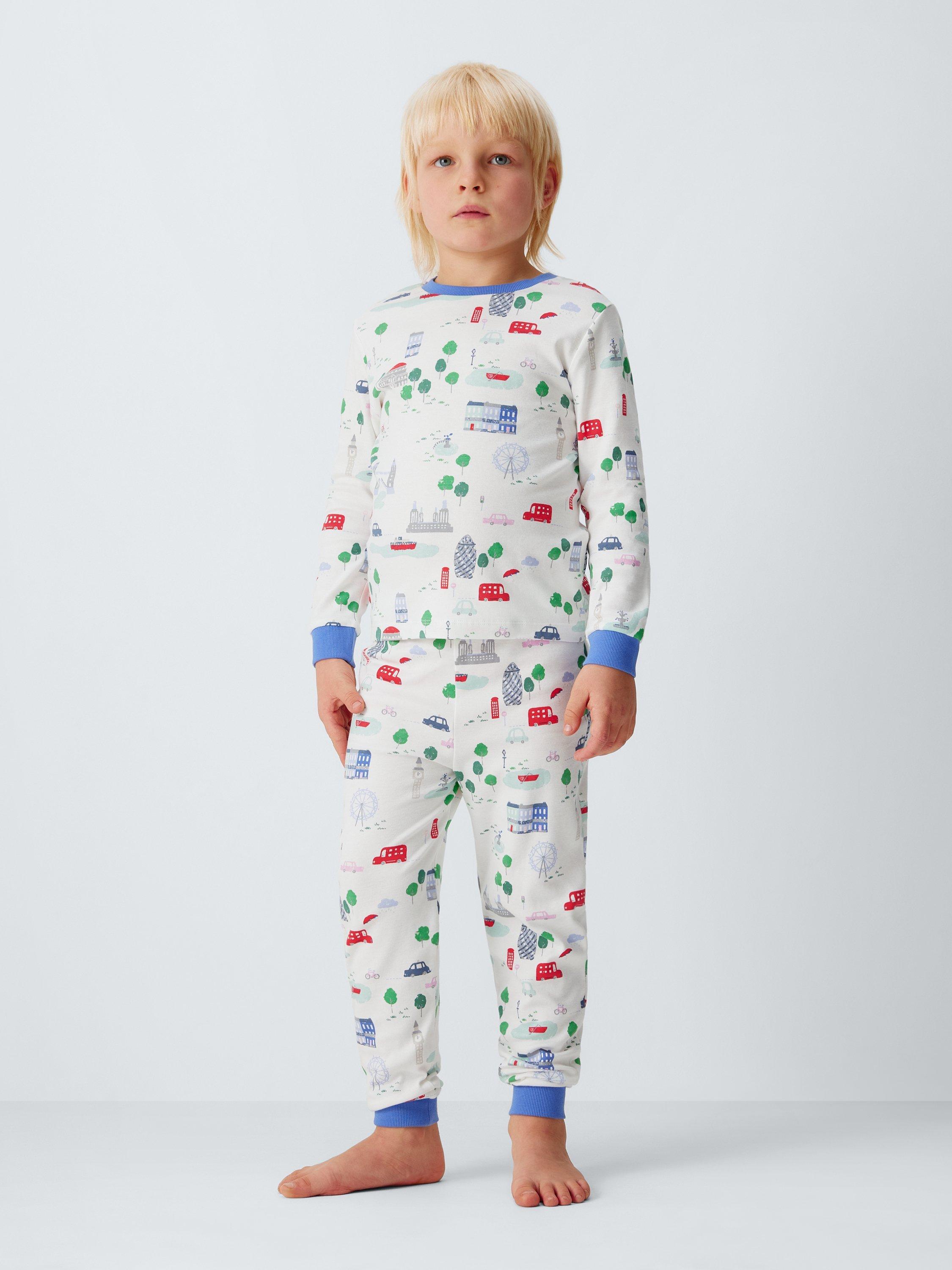 Product image 2 of 7, which shows John Lewis Kids' London Pyjama Set, White Multi, 3 years