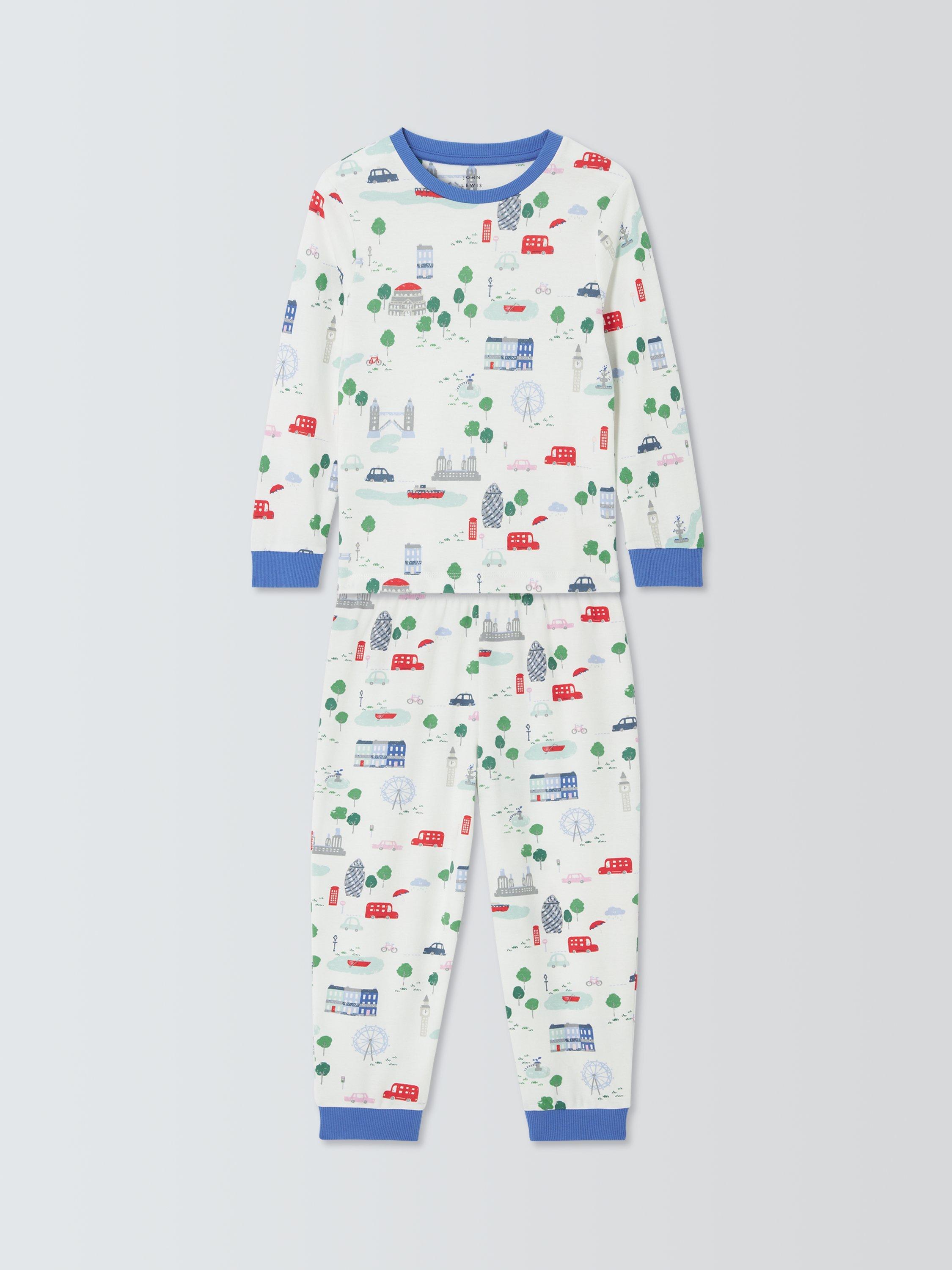 Product image 3 of 7, which shows John Lewis Kids' London Pyjama Set, White Multi, 3 years