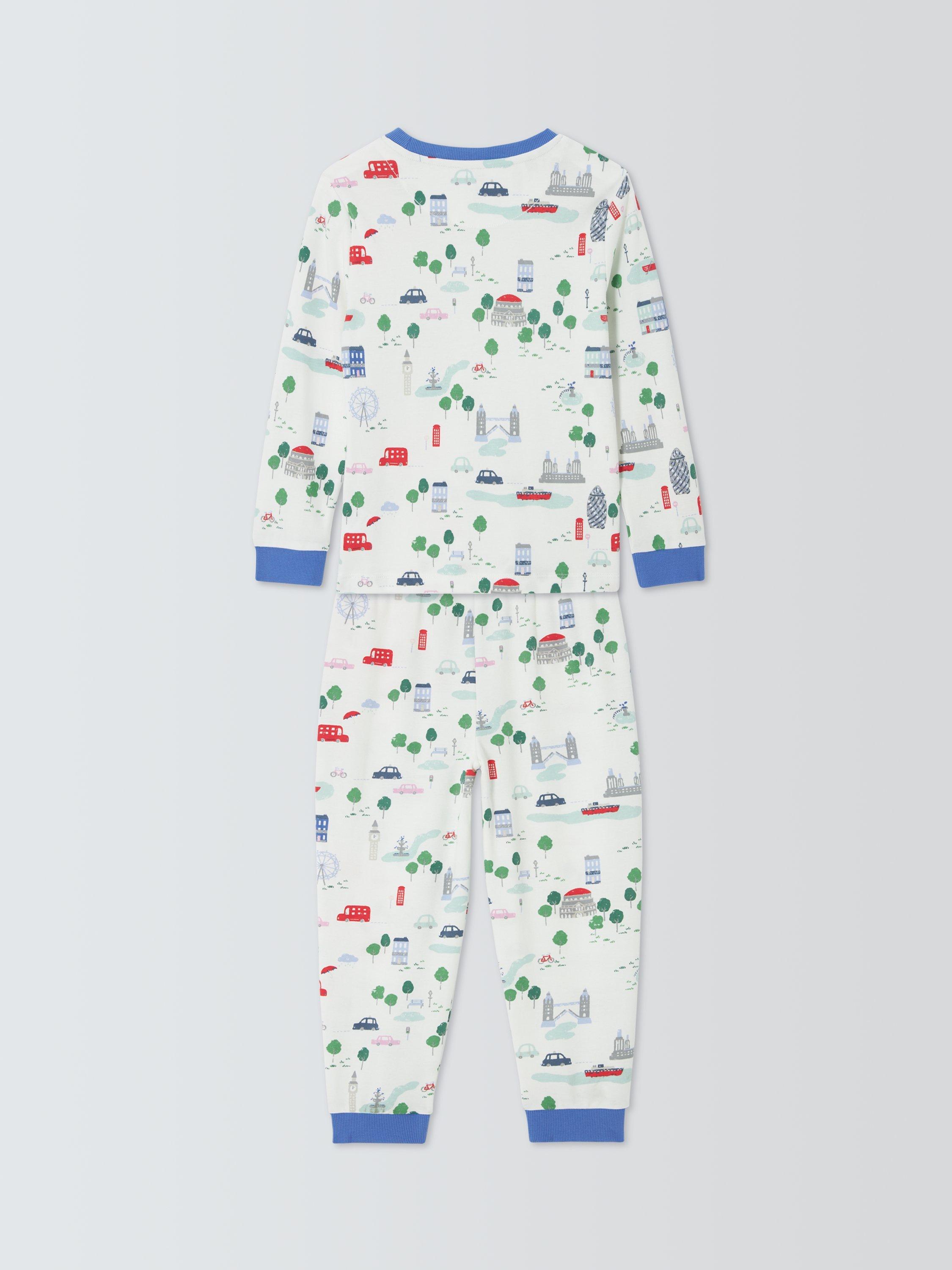 Product image 4 of 7, which shows John Lewis Kids' London Pyjama Set, White Multi, 3 years