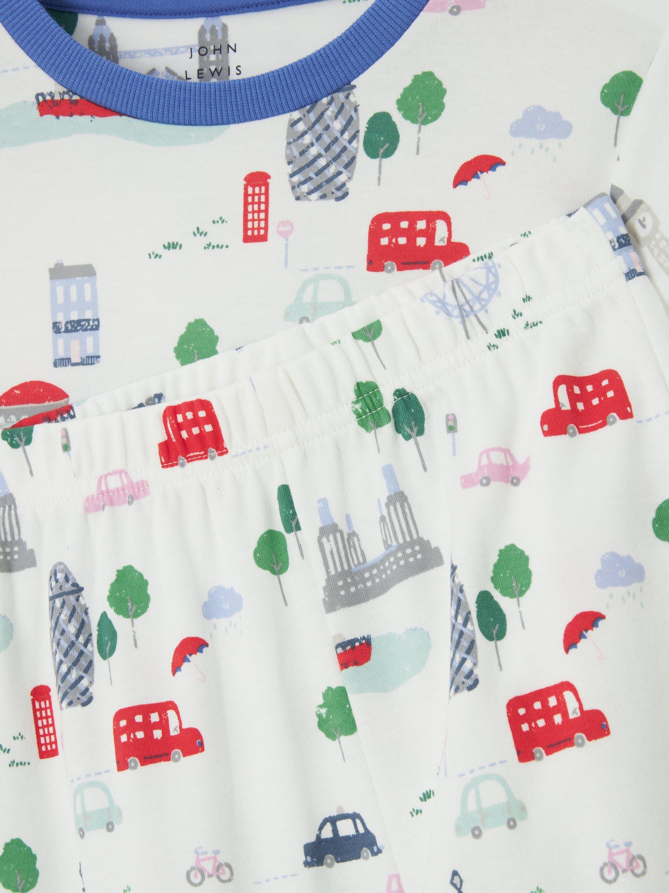 Product image 5 of 7, which shows John Lewis Kids' London Pyjama Set, White Multi, 3 years