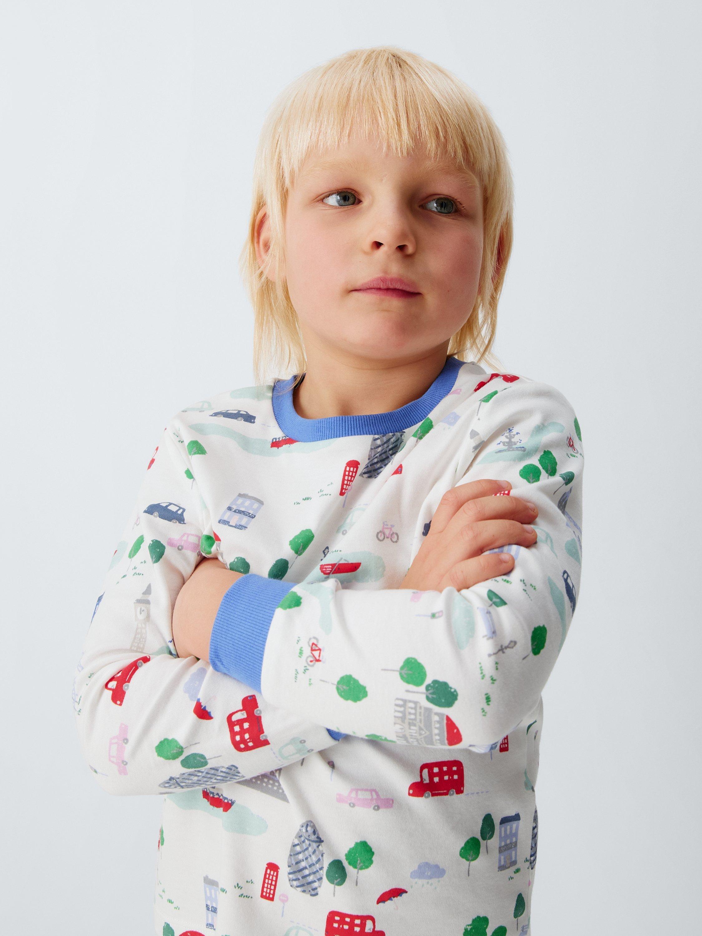 Product image 6 of 7, which shows John Lewis Kids' London Pyjama Set, White Multi, 3 years