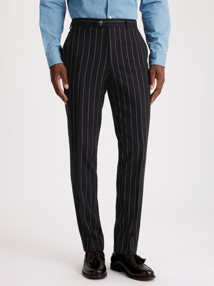 Moss Tailored Fit Stripe Suit Trousers, Navy, Navy
