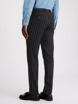 Moss Tailored Fit Wool Blend Pinstripe Suit Trousers, Blue - view 2, Navy