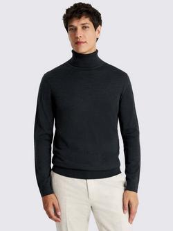 Moss Merino Wool Blend Roll Neck Jumper, Dark Teal