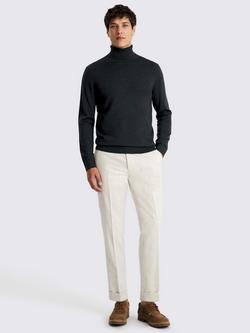 Moss Merino Wool Blend Roll Neck Jumper - view 2, Dark Teal