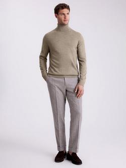 Moss Merino Wool Blend Roll Neck Jumper - view 2, Taupe
