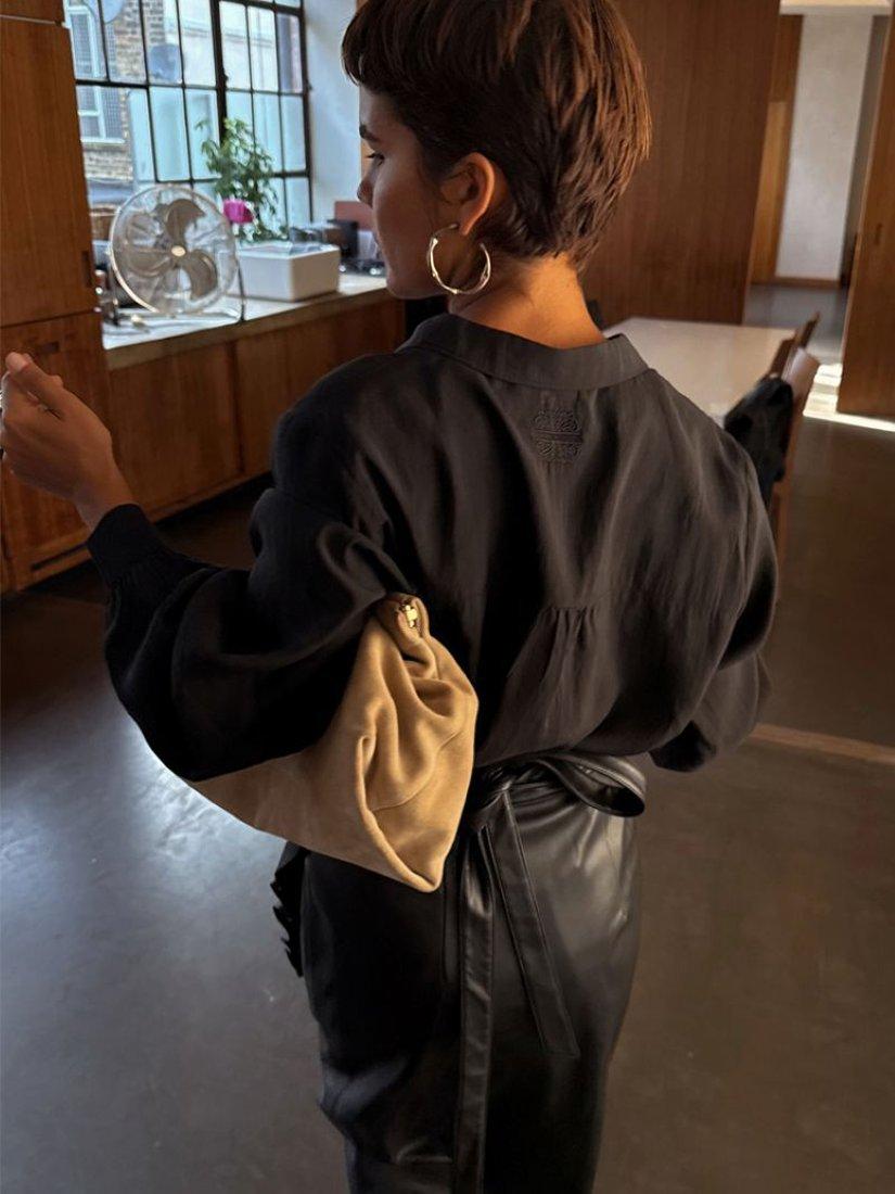 Product image 2 of 3, which shows Never Fully Dressed Miley Ruffle Shirt, Black, 6