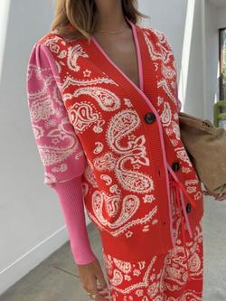 Never Fully Dressed Copenhagen Bandana Cardigan, Pink, Pink